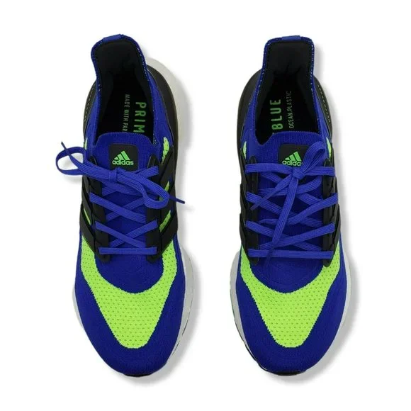 Adidas Ultraboost 21 Running Sneakers Mens Blue Green S23873 - Picture 7 of 12